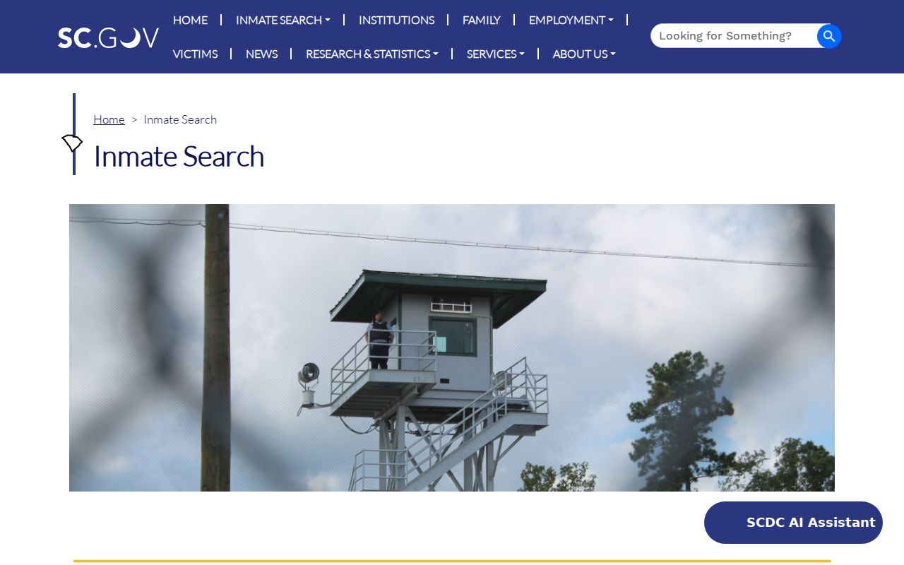 South Carolina resident lookup: Department of Corrections inmate-search scope and exclusions